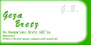 geza bretz business card